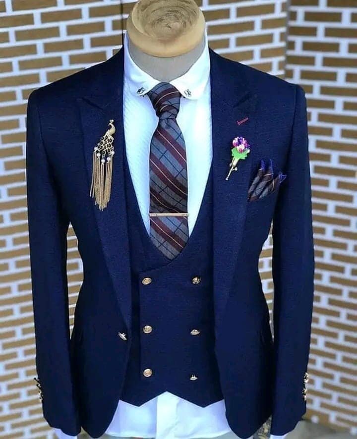 men's blue suit