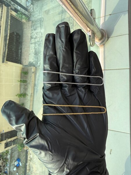 Collier fin en argent et or