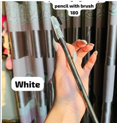 Eyebrow pencil with brush White