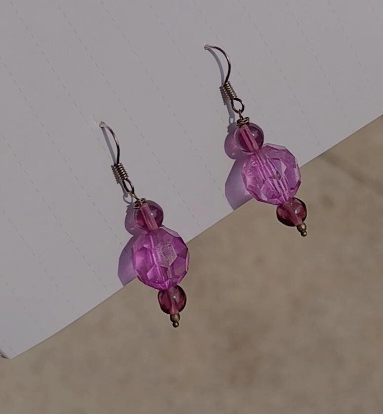 Purple dangle earrings