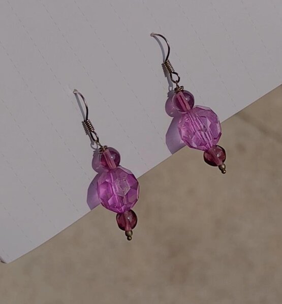 Purple dangle earrings