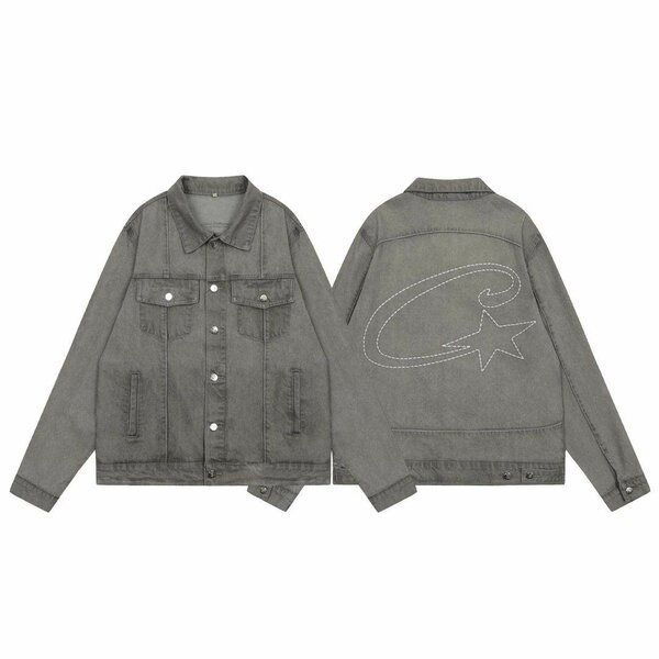 Veste en jean grise étoilée