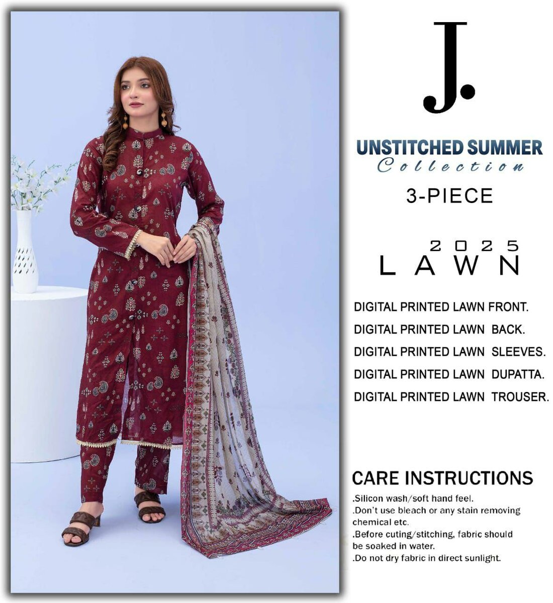 Women clothes unstitched suit for women, winter collection