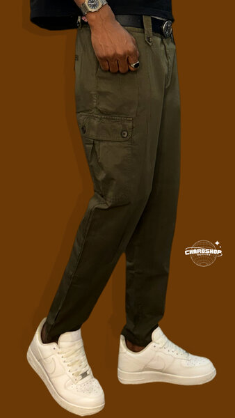 Pantalon cargo vert homme