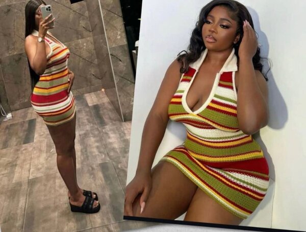 Robe tricot rayée élégante