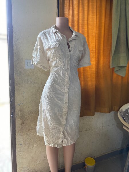 Robe chemise lin blanc