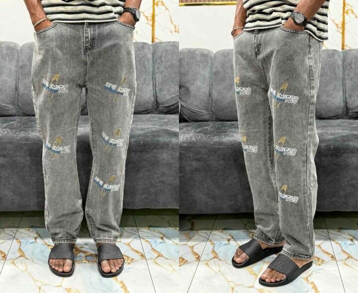 Jeans vintage brodés homme