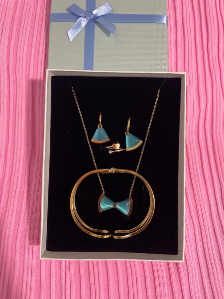 Ensemble Bijoux Doré et Turquoise