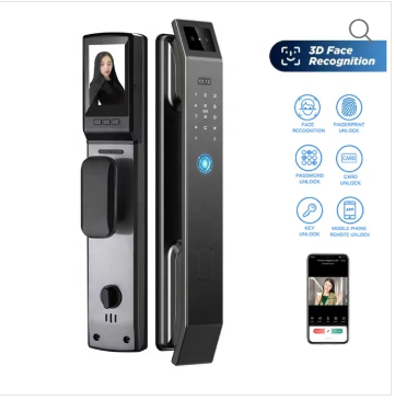 Automatic Video Intercom Digital Lock Wifi Camera 3d Face Recognition Biometric Fingerprint Smart Door Lock