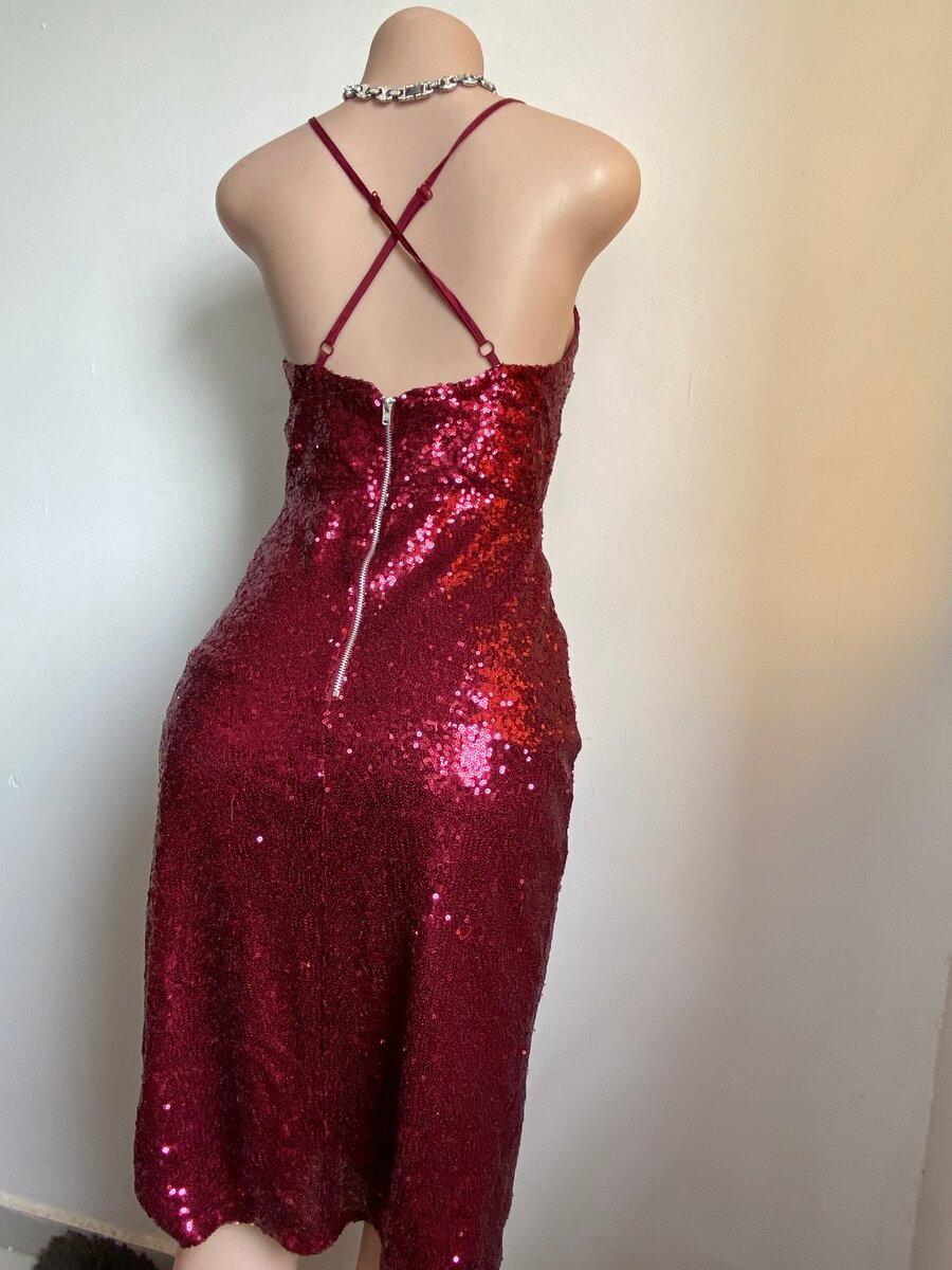 Sequin Red Party Dress