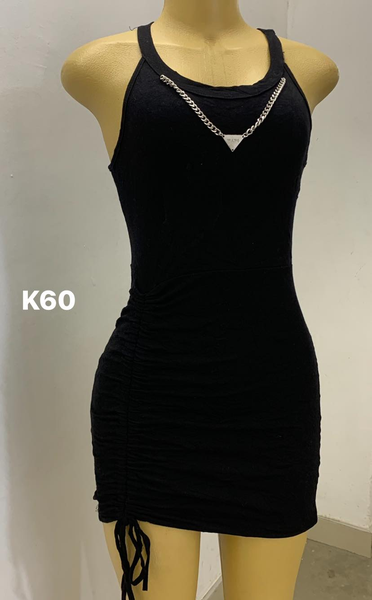 Tight striped black dress