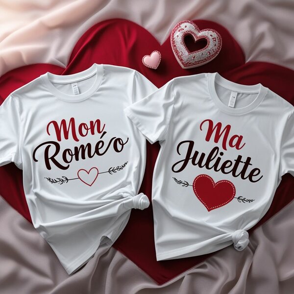 Tee-shirts spécial saint Valentin personnalisés