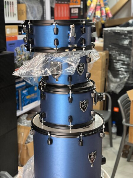 Kit de batterie acoustique bleu