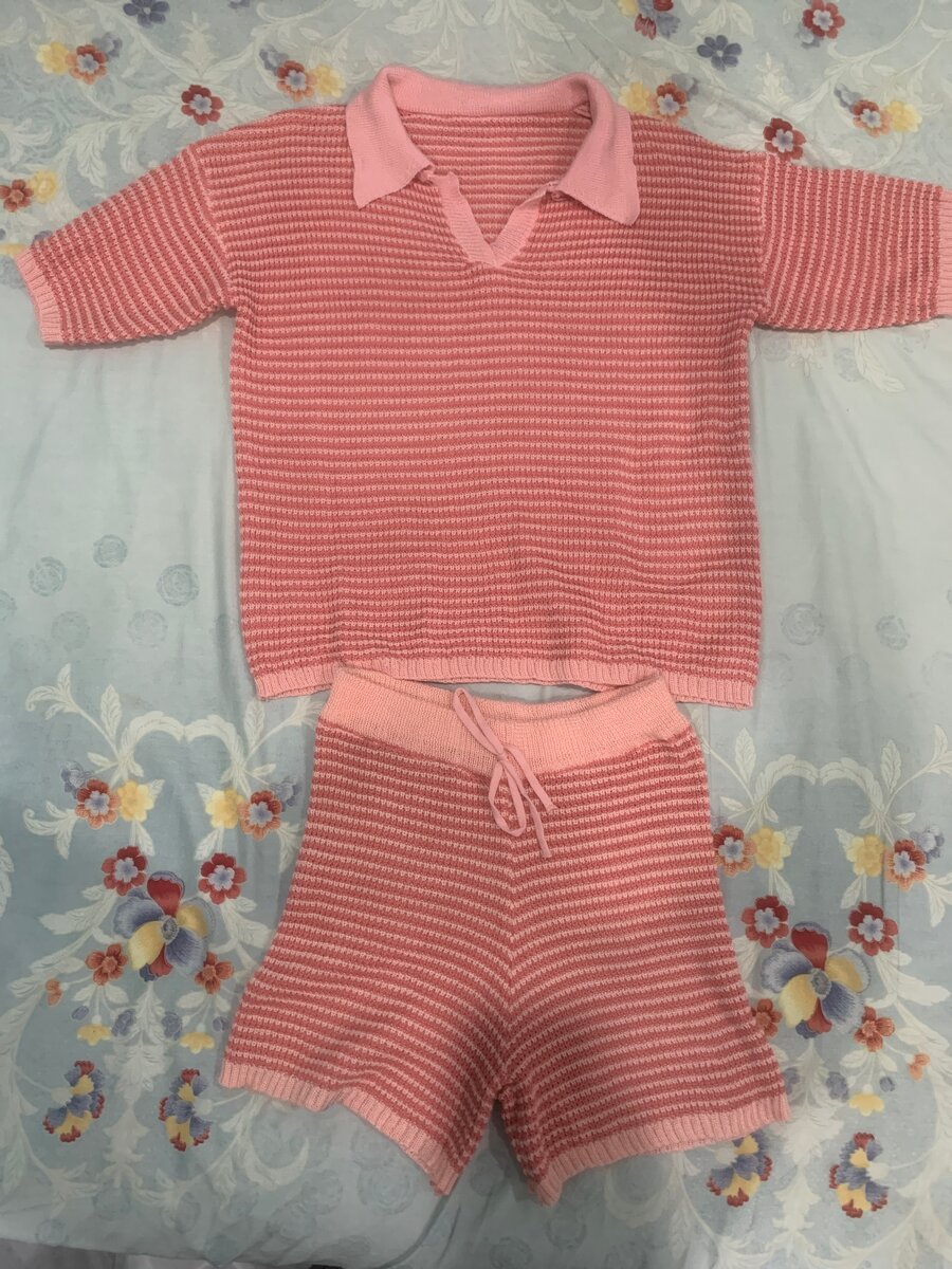 Ensemble Tricoté Rose