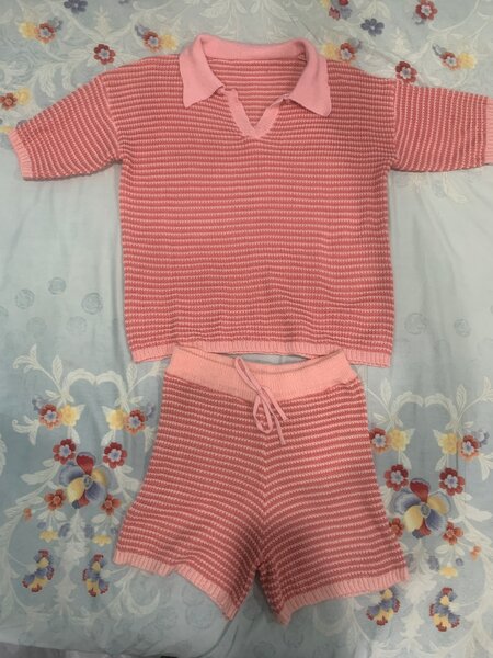 Ensemble Tricoté Rose