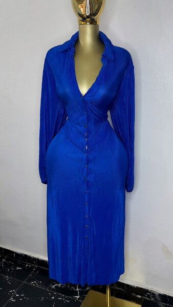 Robe ajustée bleue en maille