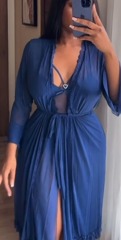 Women's beautiful blue nightgown