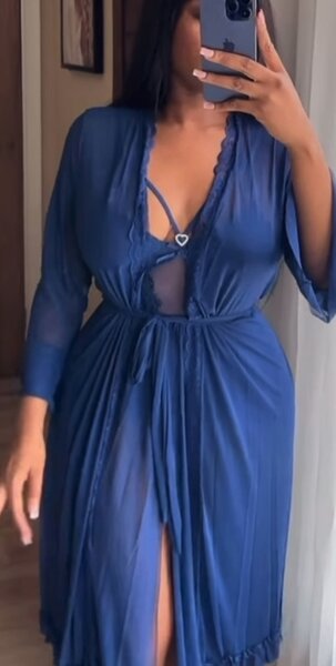 Women's beautiful blue nightgown