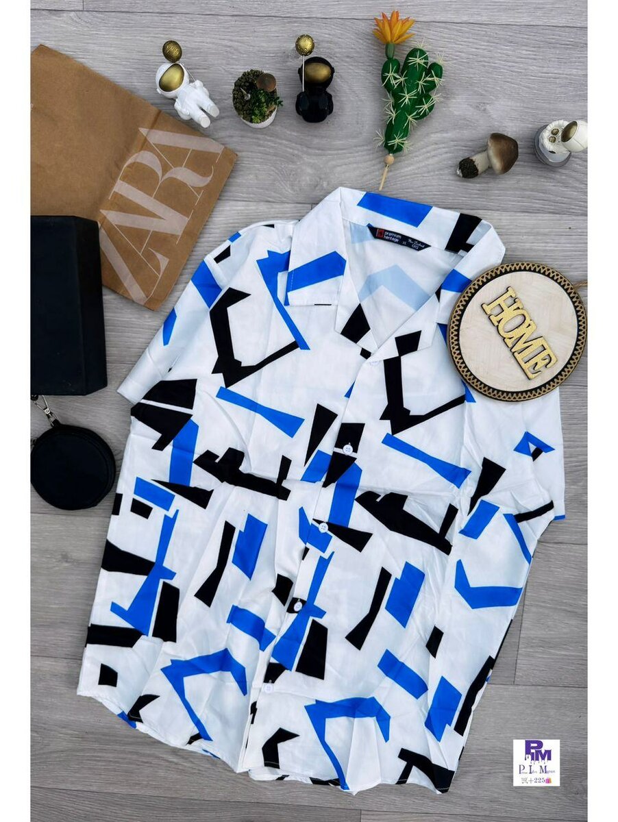 Chemise à motifs géométriques