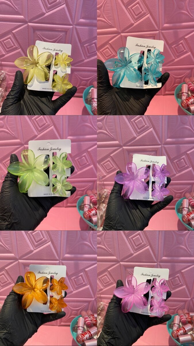 Clips à cheveux en fleurs colorées