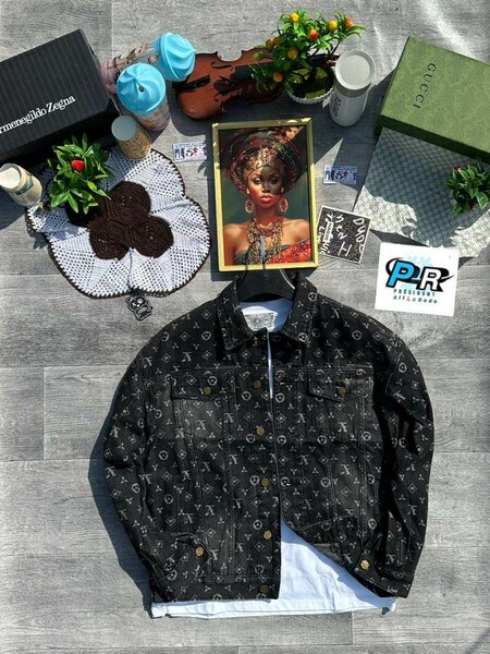 Veste en jean imprimée