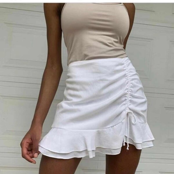 Jupe Blanche Froncée Élégante