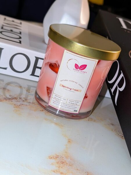 HANDMADE SCENTED CANDLE (SPARKLING TOAST)  (300g)