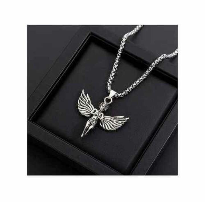 Little Angel Pendant Necklace - Silver
