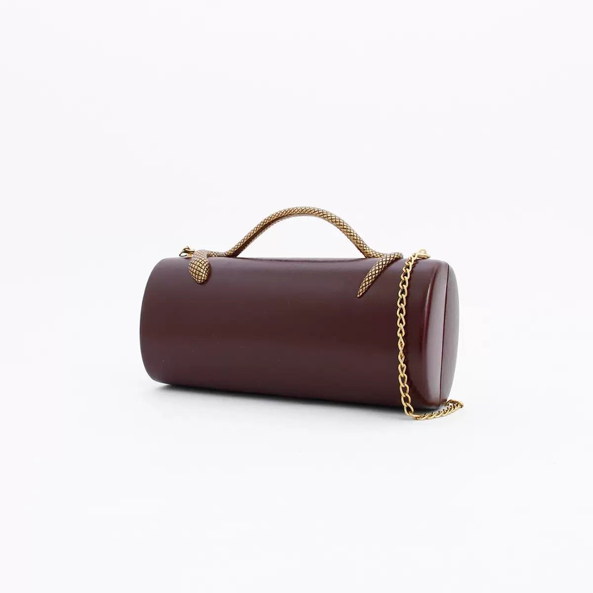 Sac à main en cuir bordeaux