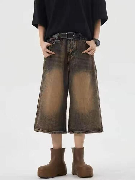 Short en jean vintage unisexe