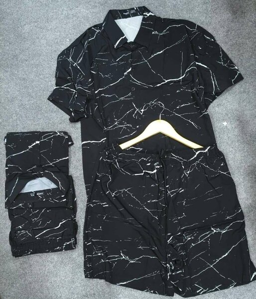 Ensemble Chemise et Pantalon Imprimé Marbré