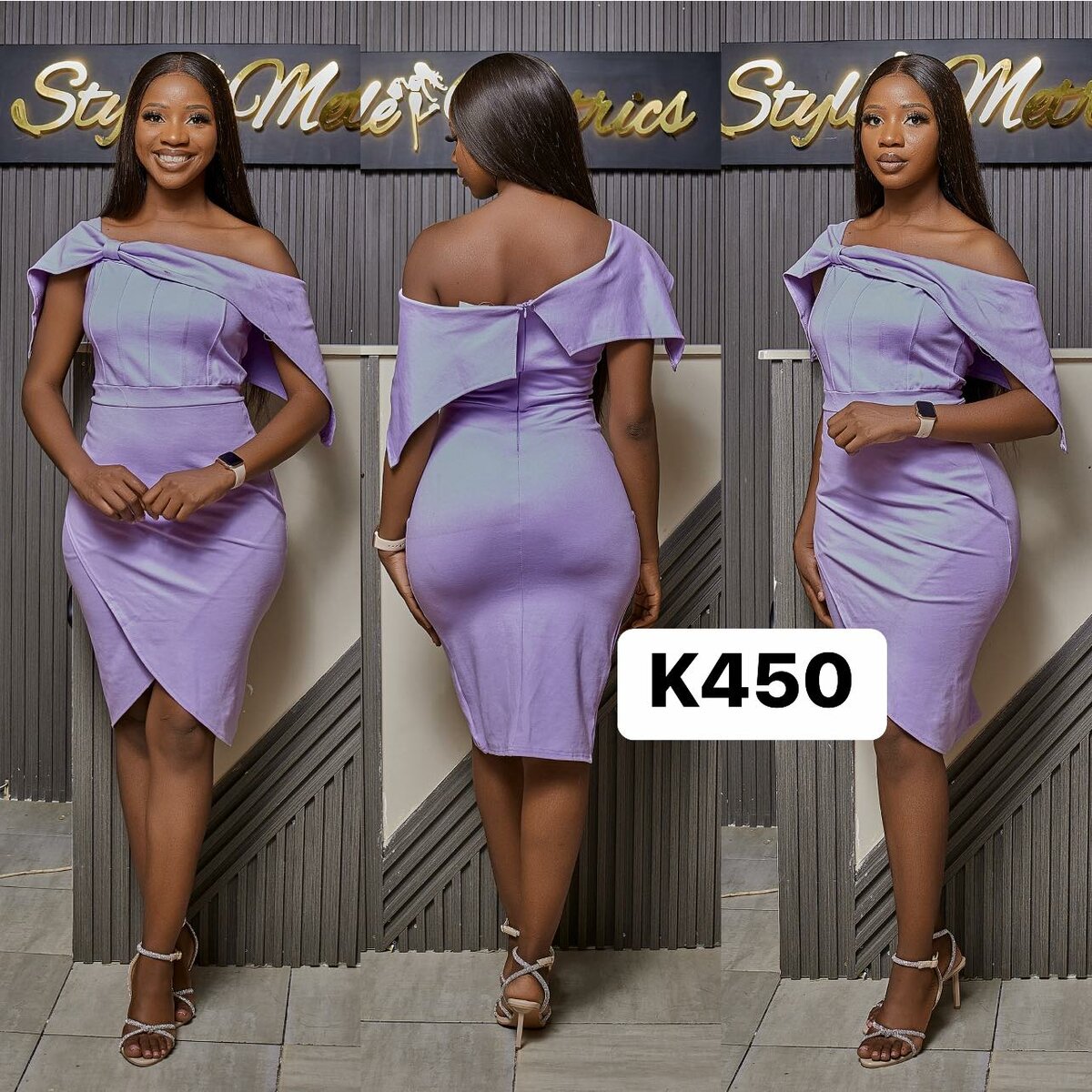 Women's Lilac Knee-length Dress