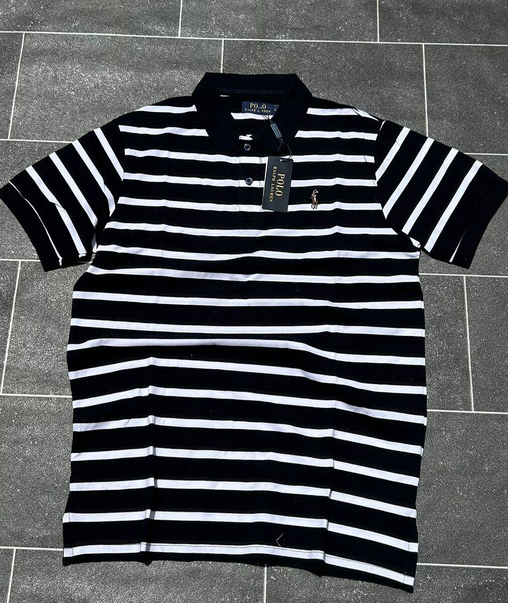 Polo rayé noir et blanc