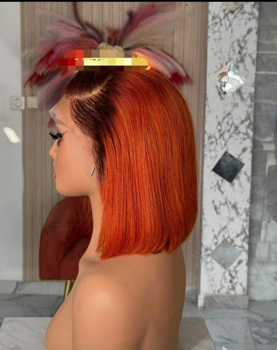 Perruque Bob Orange Éclatant