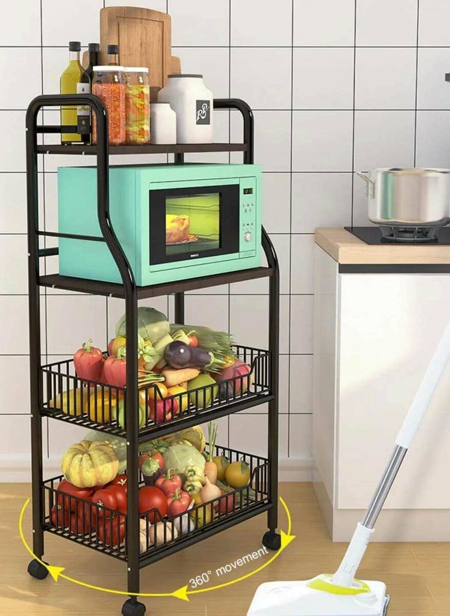 CHARIOT de RANGEMENT de CUISINE mobile et multicouche