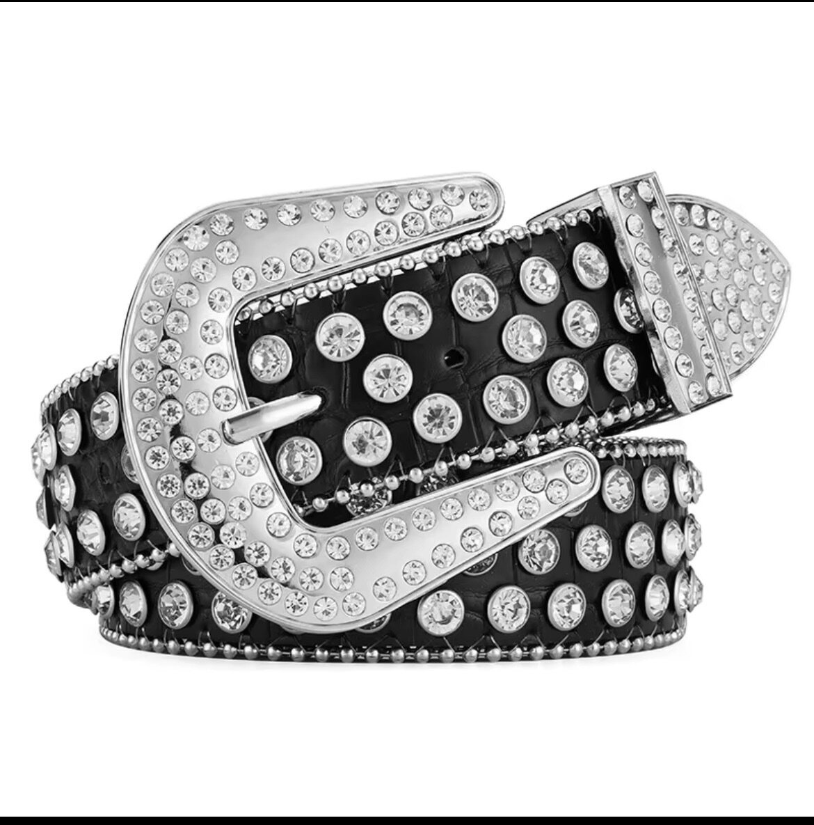 Ceinture élégante strass noir