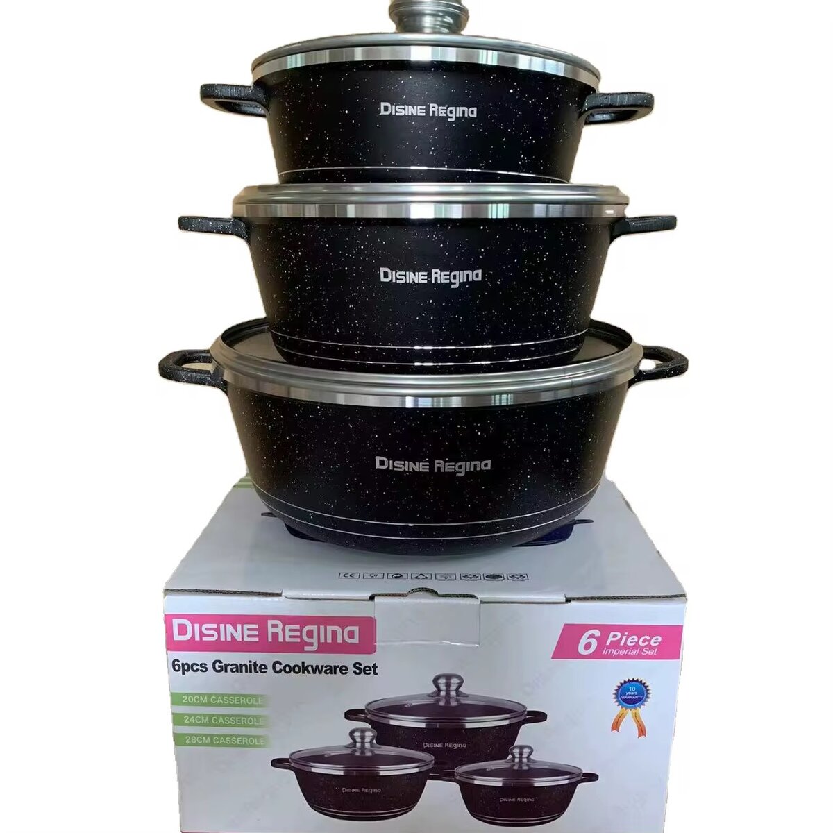 Batterie de Cuisine Granit 6Pcs