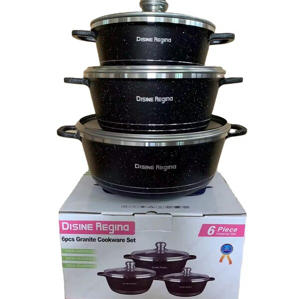 Batterie de Cuisine Granit 6Pcs