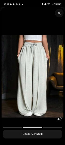 Pantalon large taille haute femme