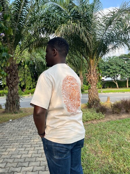 T-shirt en coton empreinte digitale