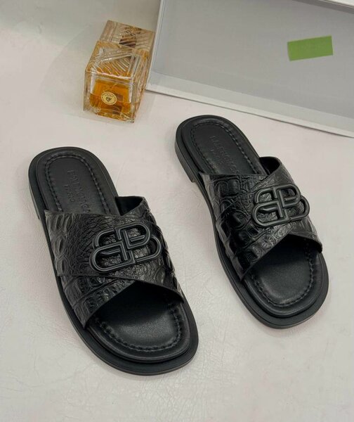 Quality leather branded slippers