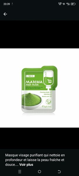 Masque Visage Sakura, Matcha
