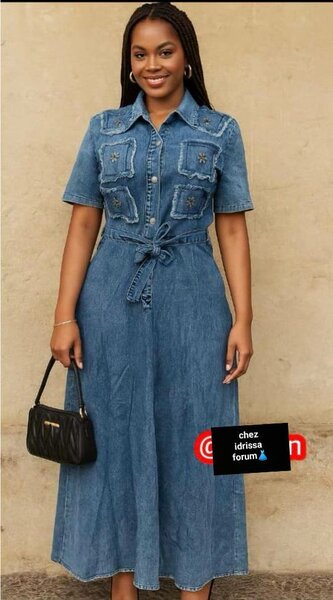 Robe chemise en jean élégante