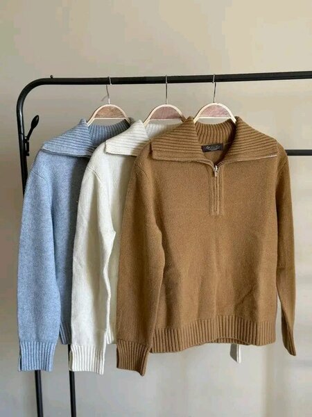 Pull en laine zippé