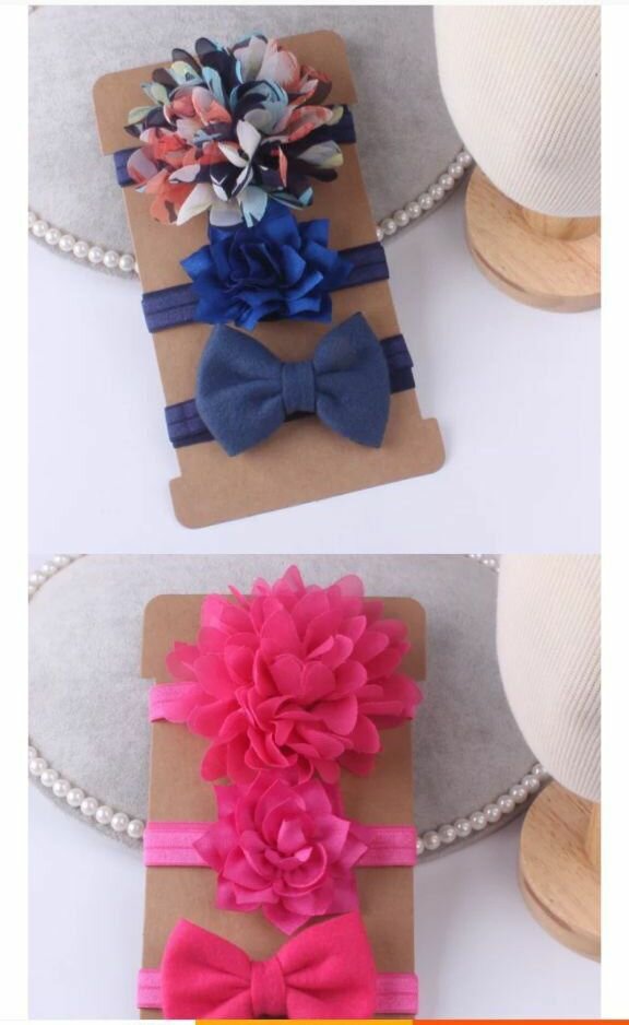 Childrens hair accessories hair bow three piece set