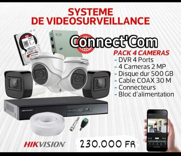 Kit Vidéosurveillance Hikvision 4 Caméras