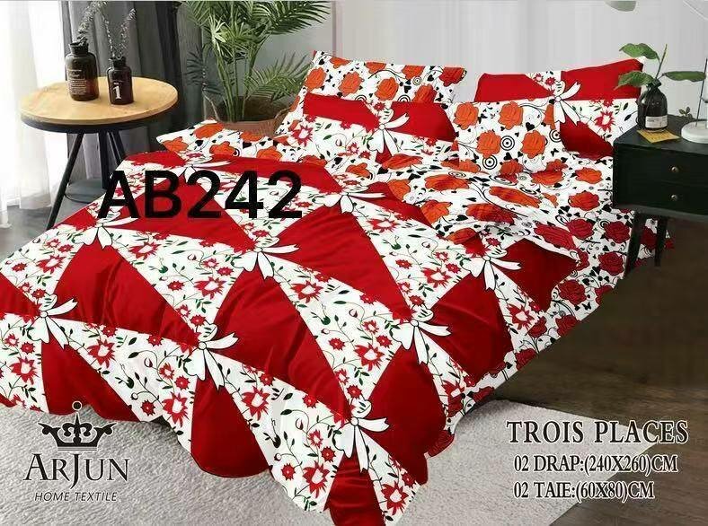 Parure de lit rouge 3 places