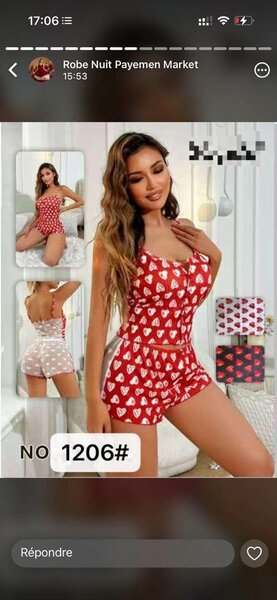 Ensemble Nuit Coeur Rouge