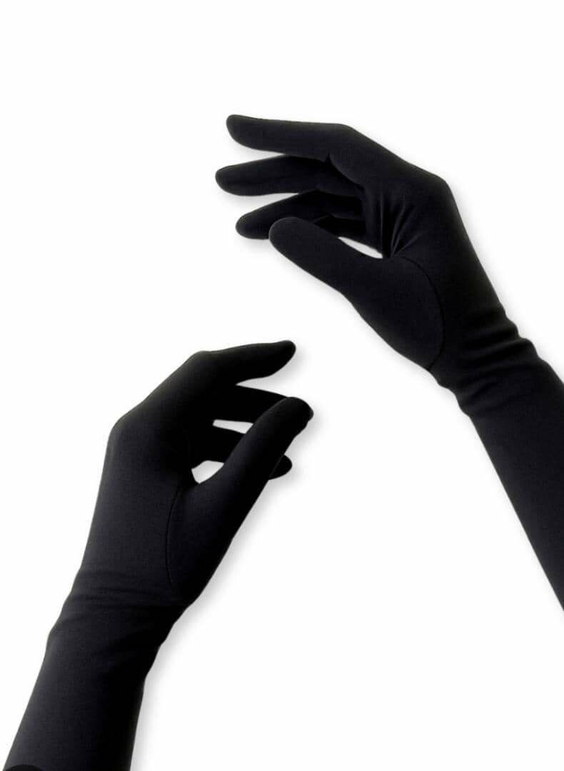 Gants élégants noirs longs