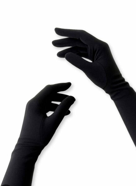 Gants élégants noirs longs